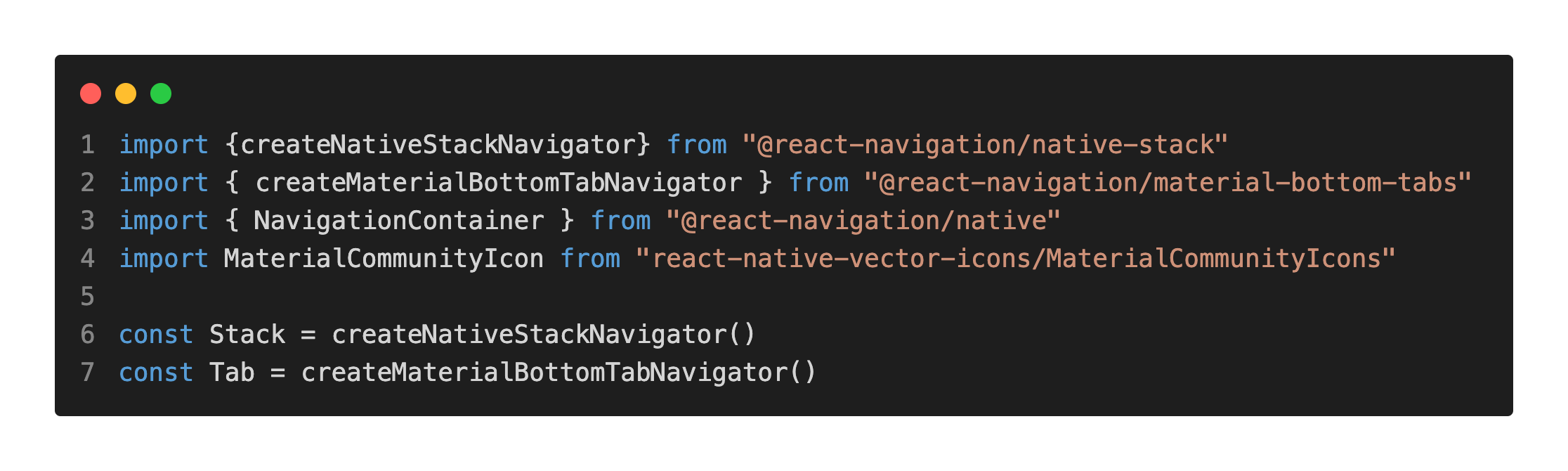 importing react native navigation components from react-navigation