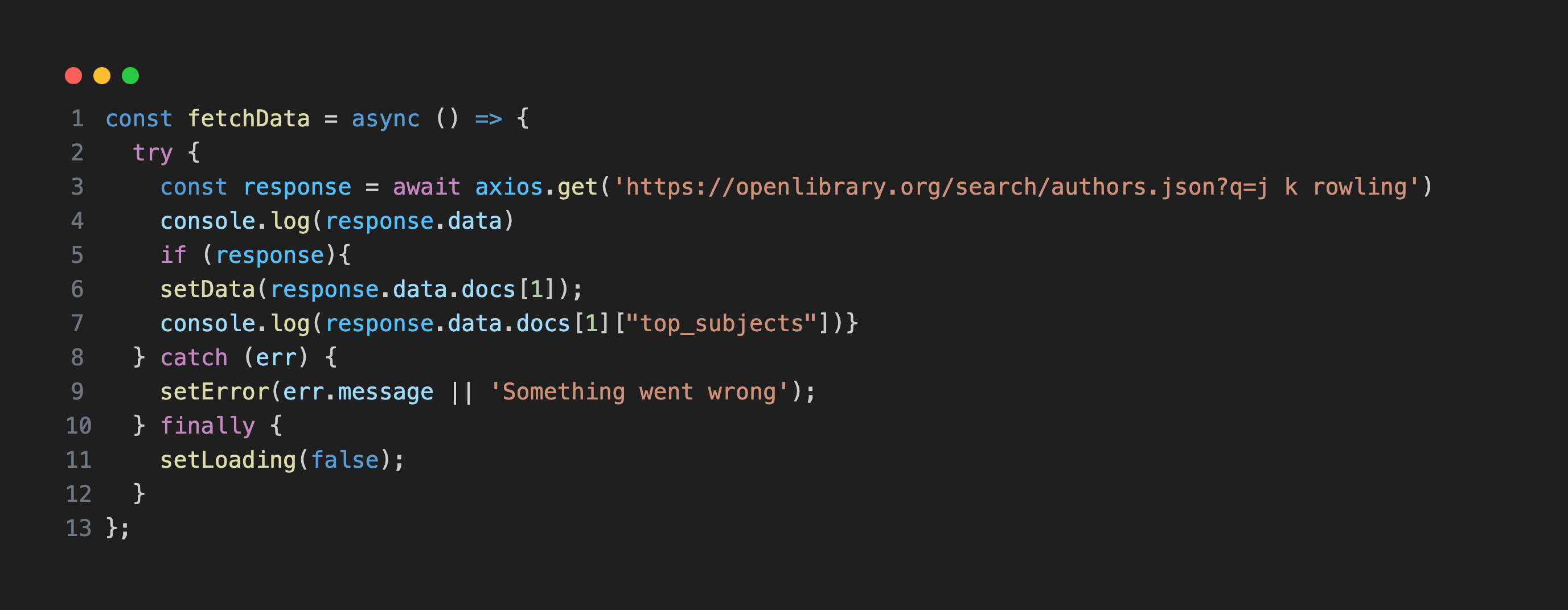 how to fetch data using axios API in Expo