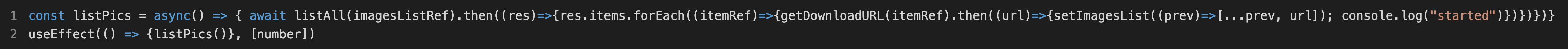 Firebase Storage listAll method example
