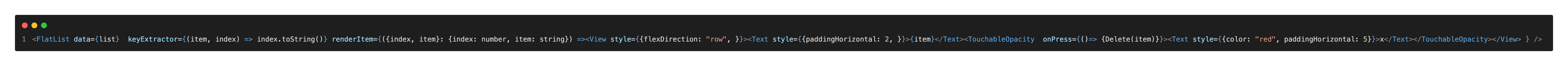 React Native FlatList component example with TypeScript