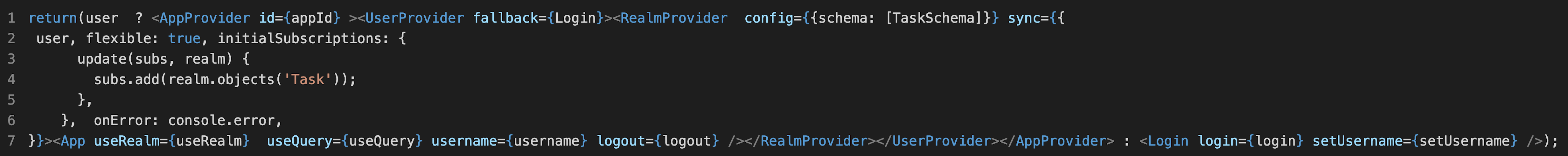Atlas App Service sync data with react native example